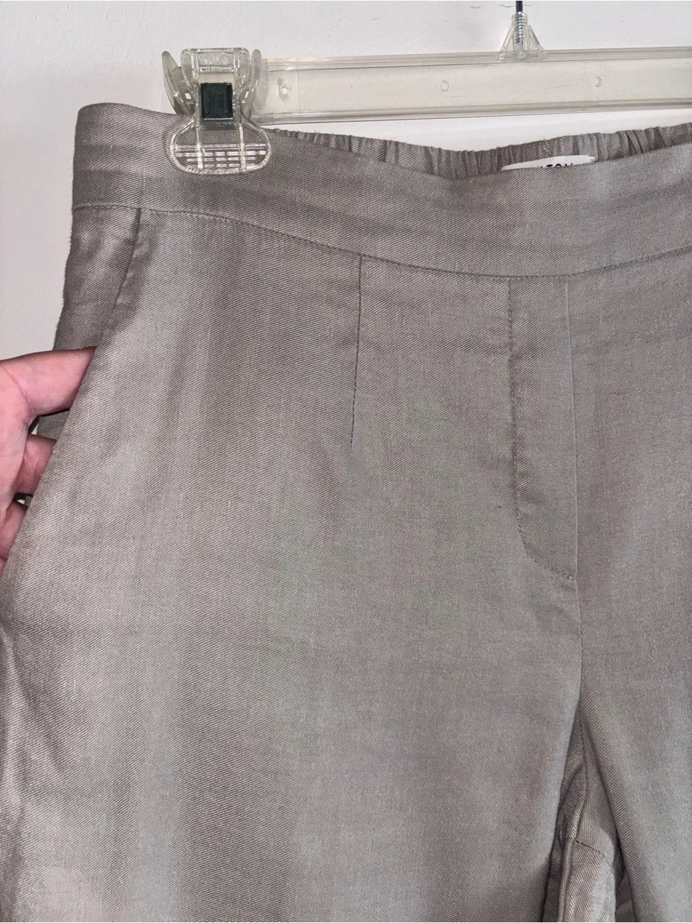 Babaton Aritzia Tan Linen Ankle Trouser Pant Sz 10
